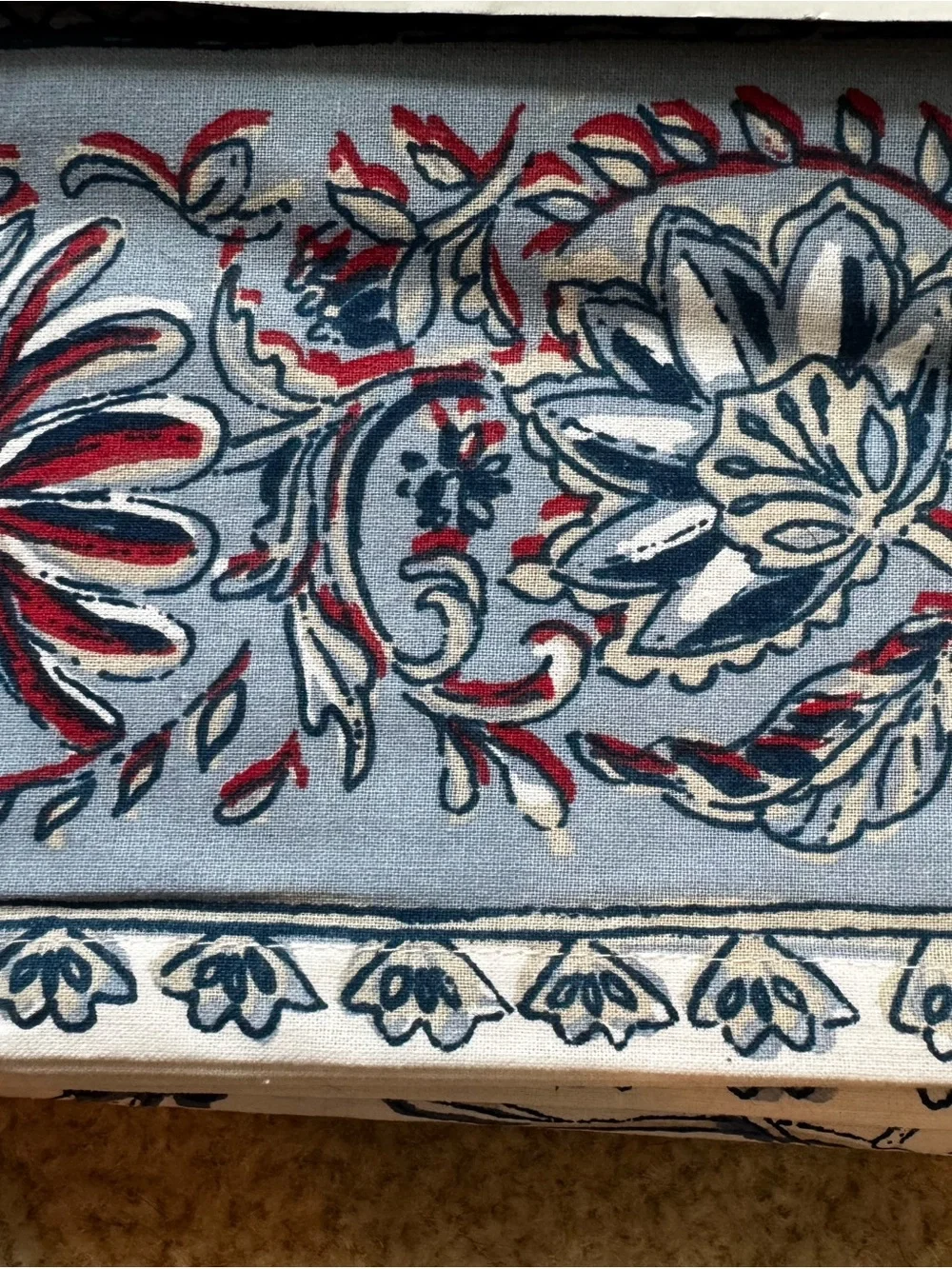 Threshold Blue Floral Embroidered Cotton Shower Curtain